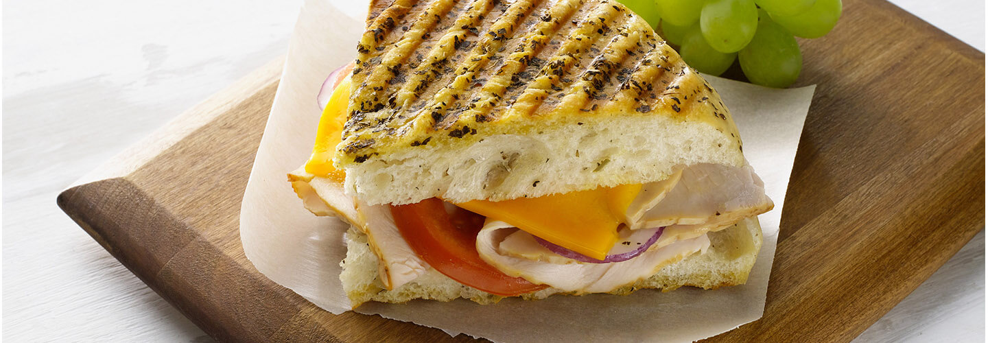 Turkey & Cheddar Focaccia Panini Recipe By Crystal Farms