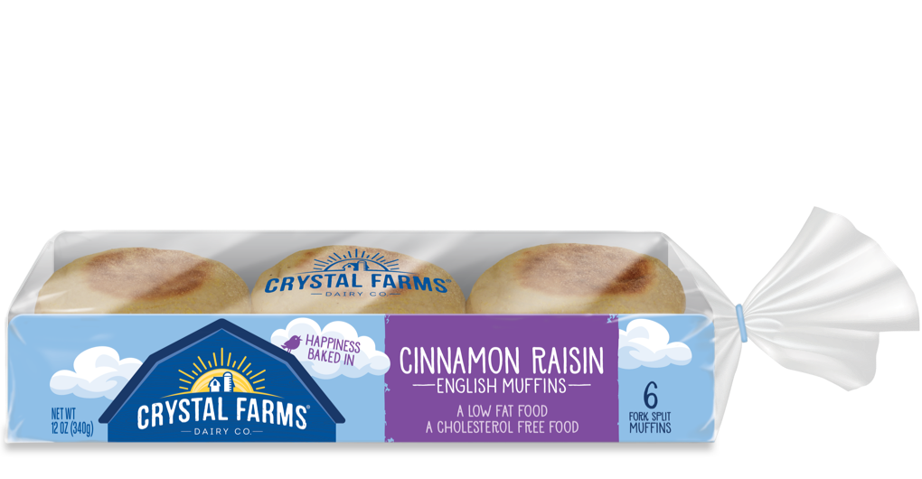 Dairy_Crystal Farms English Muffin Cinnamon Raisin 6 Count