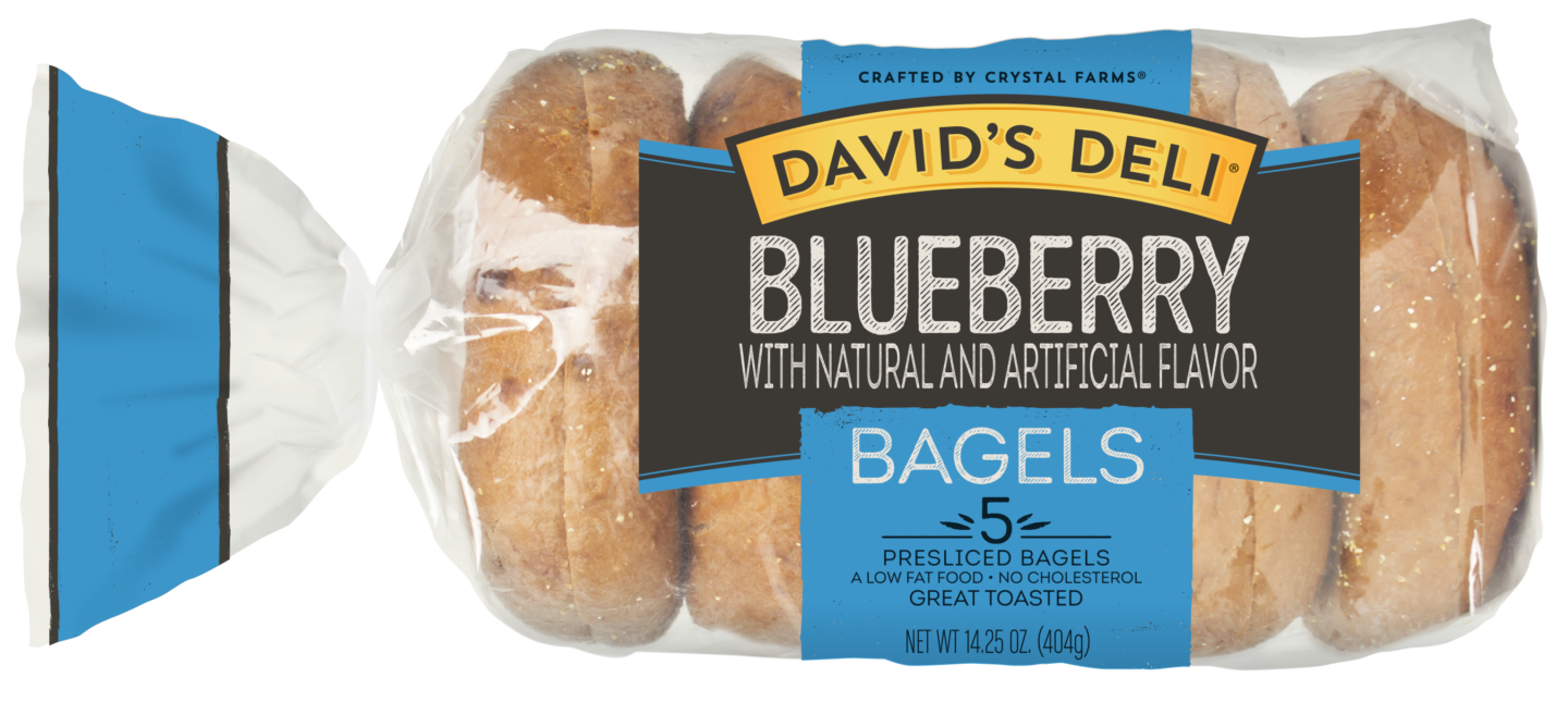 David's Deli Blueberry Bagels 5 Count Crystal Farms