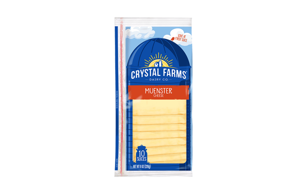 Muenster Natural Sliced Cheese Crystal Farms
