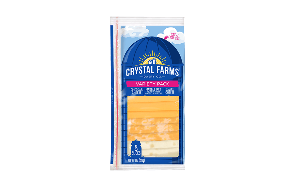Variety Pack Natural Sliced Cheese Crystal Farms