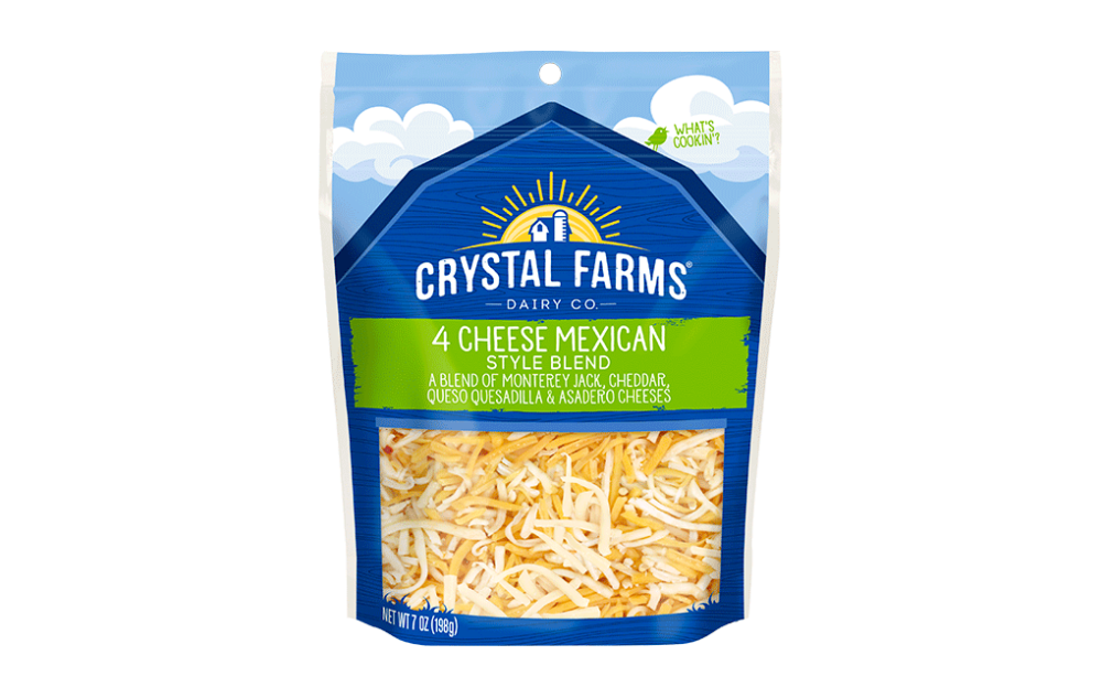 Mexican 4 Cheese Blend Shredded Cheese Crystal Farms