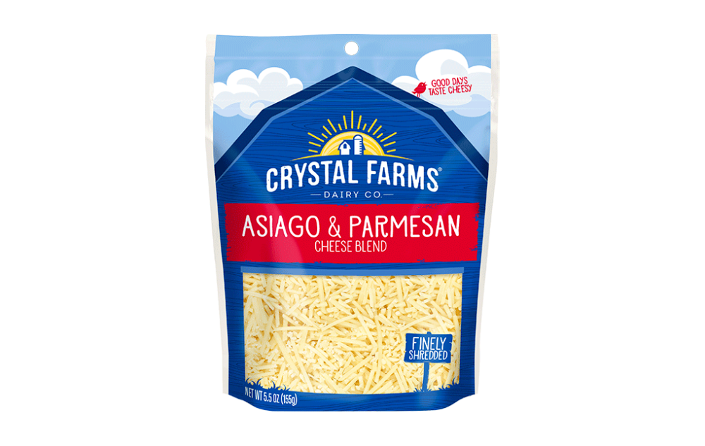 Asiago & Parmesan Finely Shredded Cheese Crystal Farms