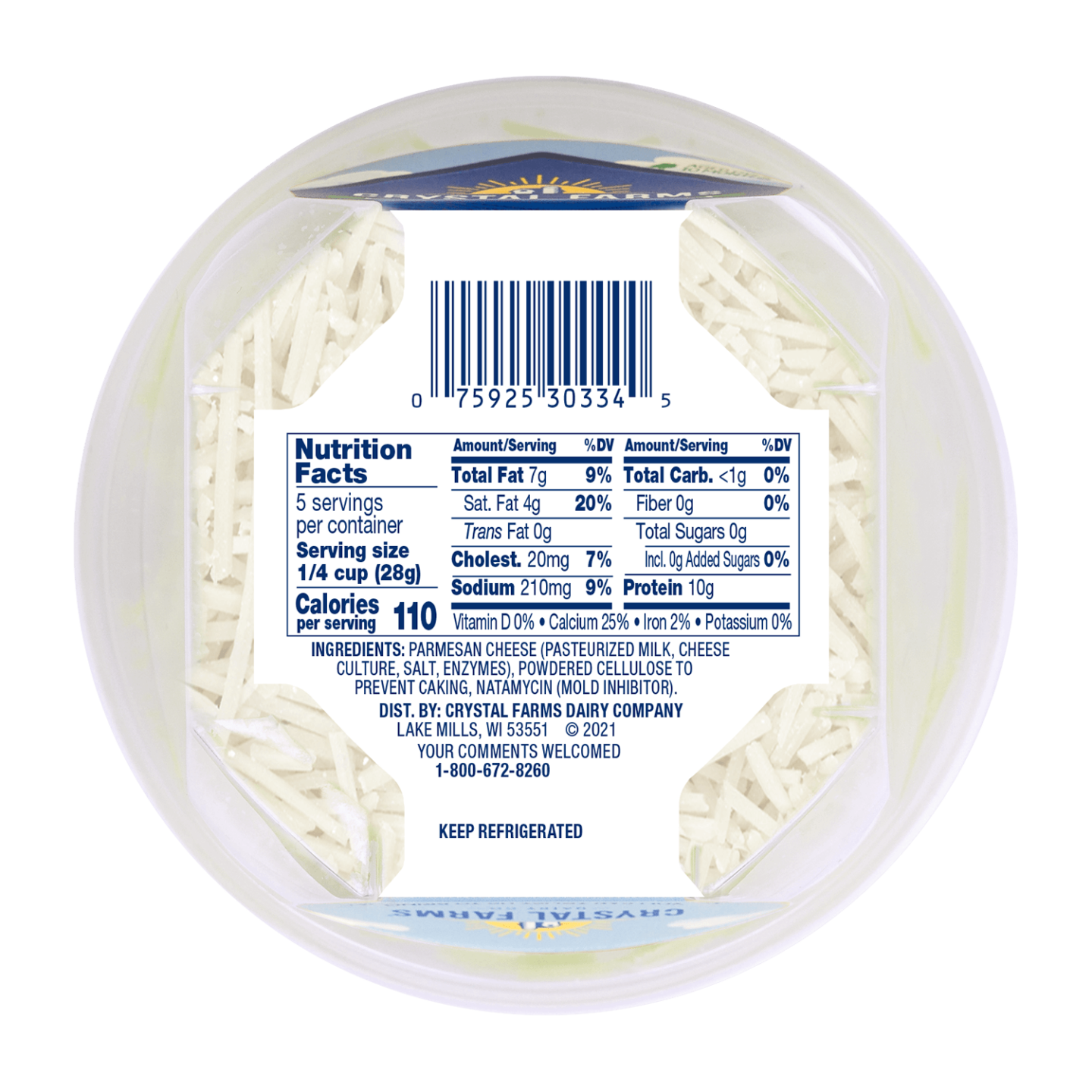 Shredded Parmesan Cup Crystal Farms