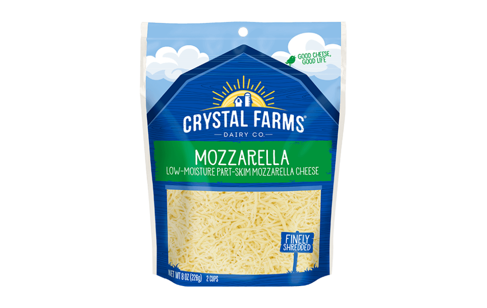Mozzarella Finely Shredded Cheese Crystal Farms