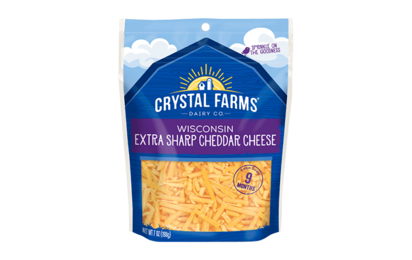 Extra Sharp Cheddar Shredded Cheese | Crystal Farms