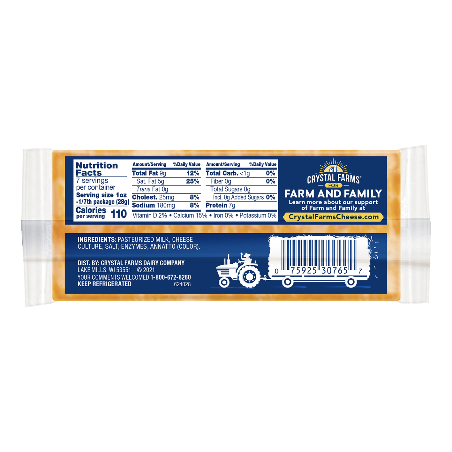 Cheddar Jack Cheese Crystal Farms