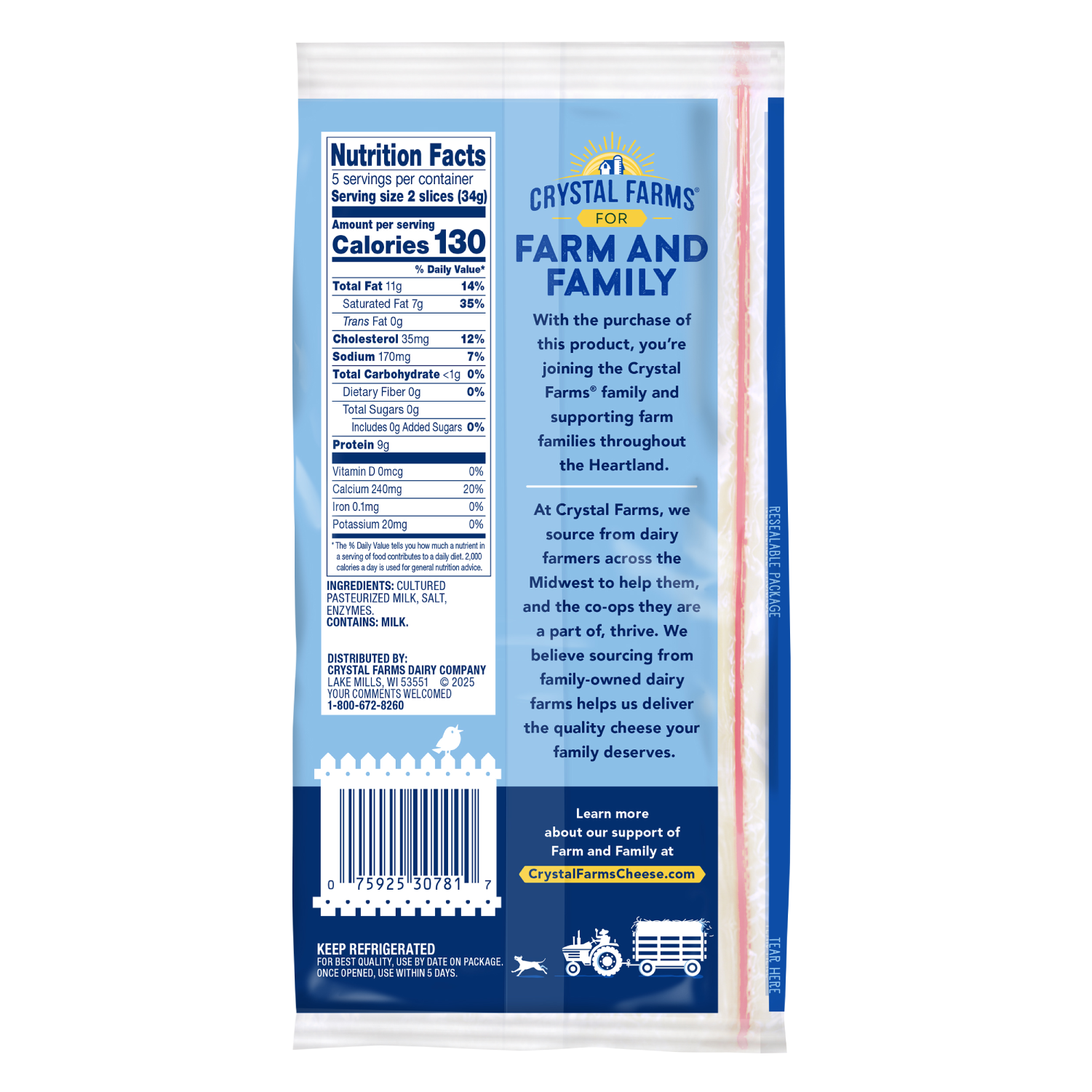 Baby Swiss slices nutrition content