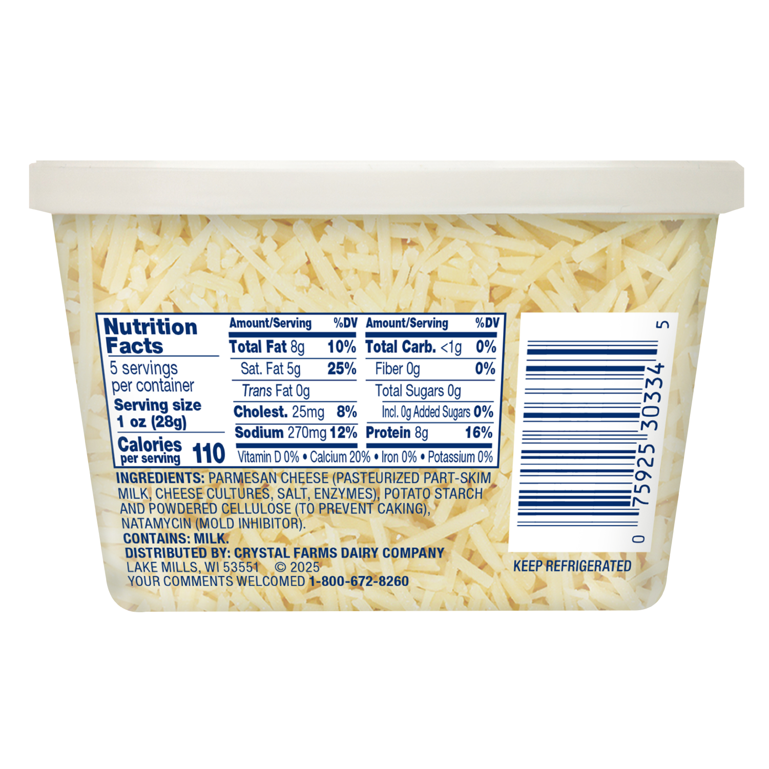 Shredded Parmesan Cheese nutrition