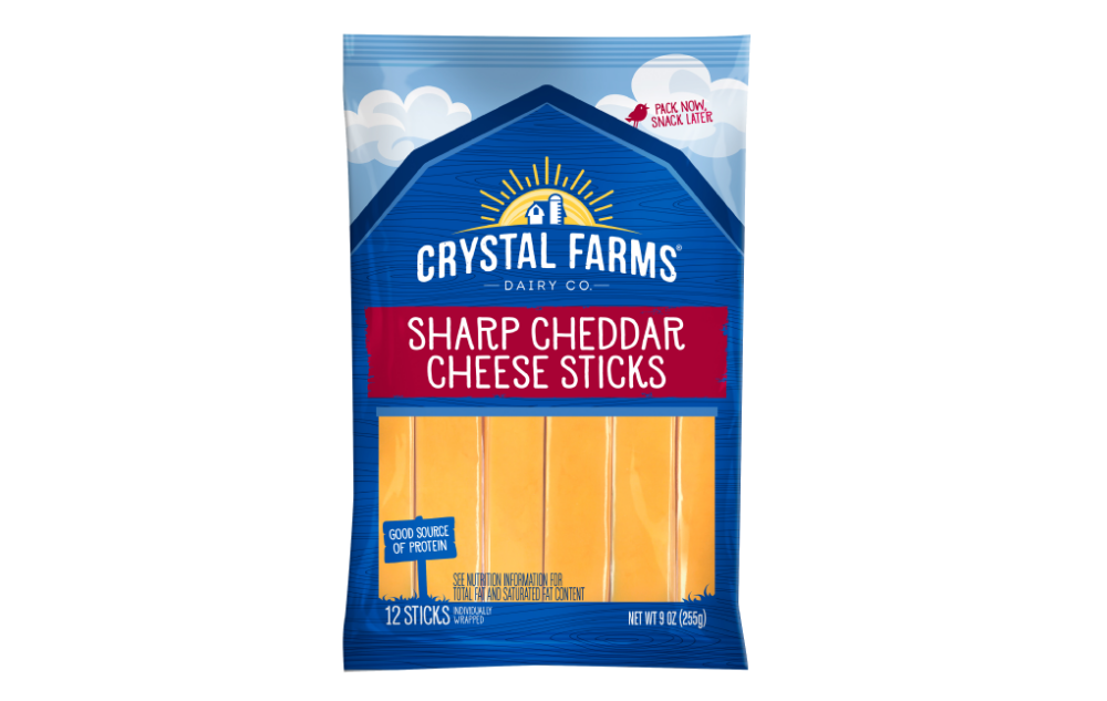 Sharp Cheddar Stick Cheese | Crystal Farms