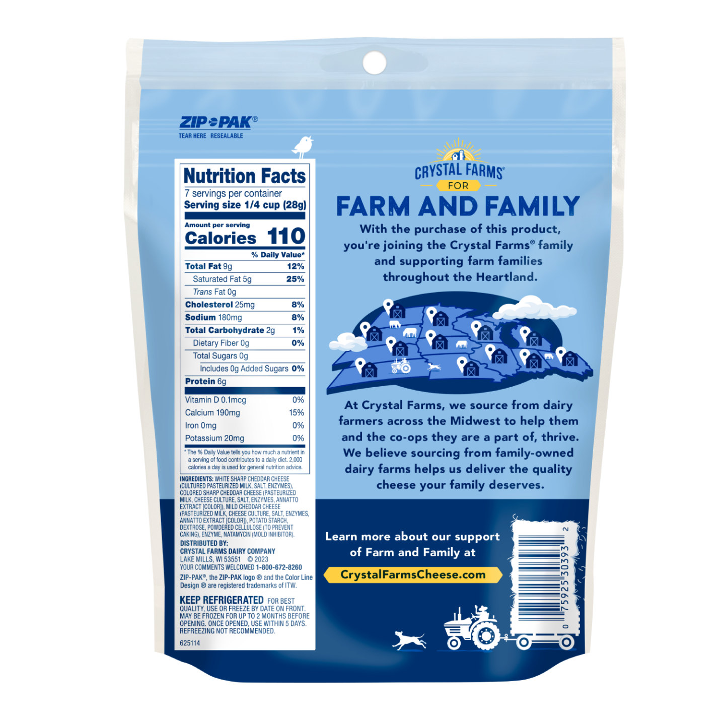 Thick cut shredded triple cheddar cheese crystal farms