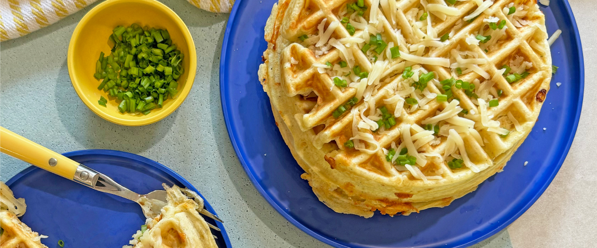 Cheesy Savory Waﬄes (Garlic & Herb)