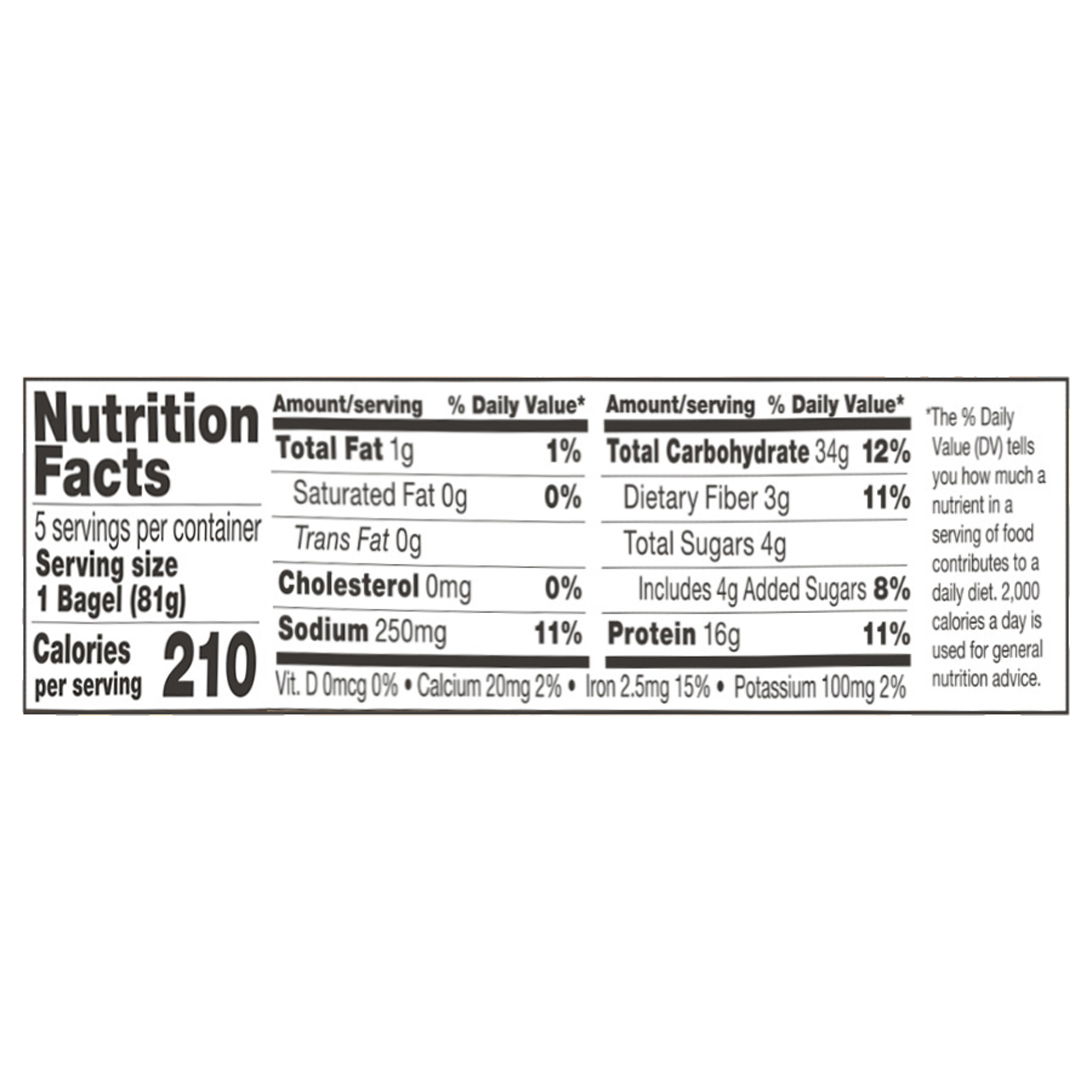 Cinnamon Protein Bagel Nutritional Facts