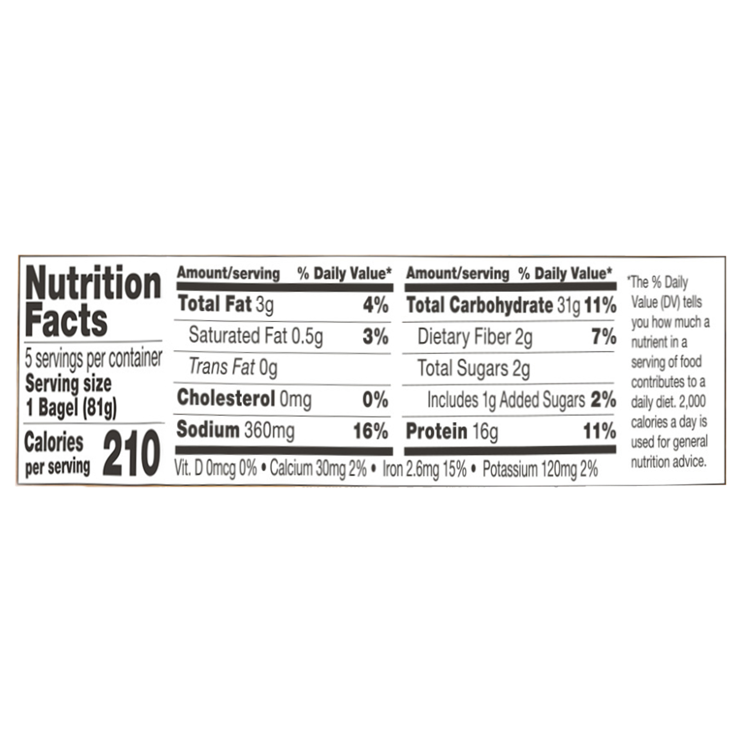 Everything Protein Bagel Nutrition Facts